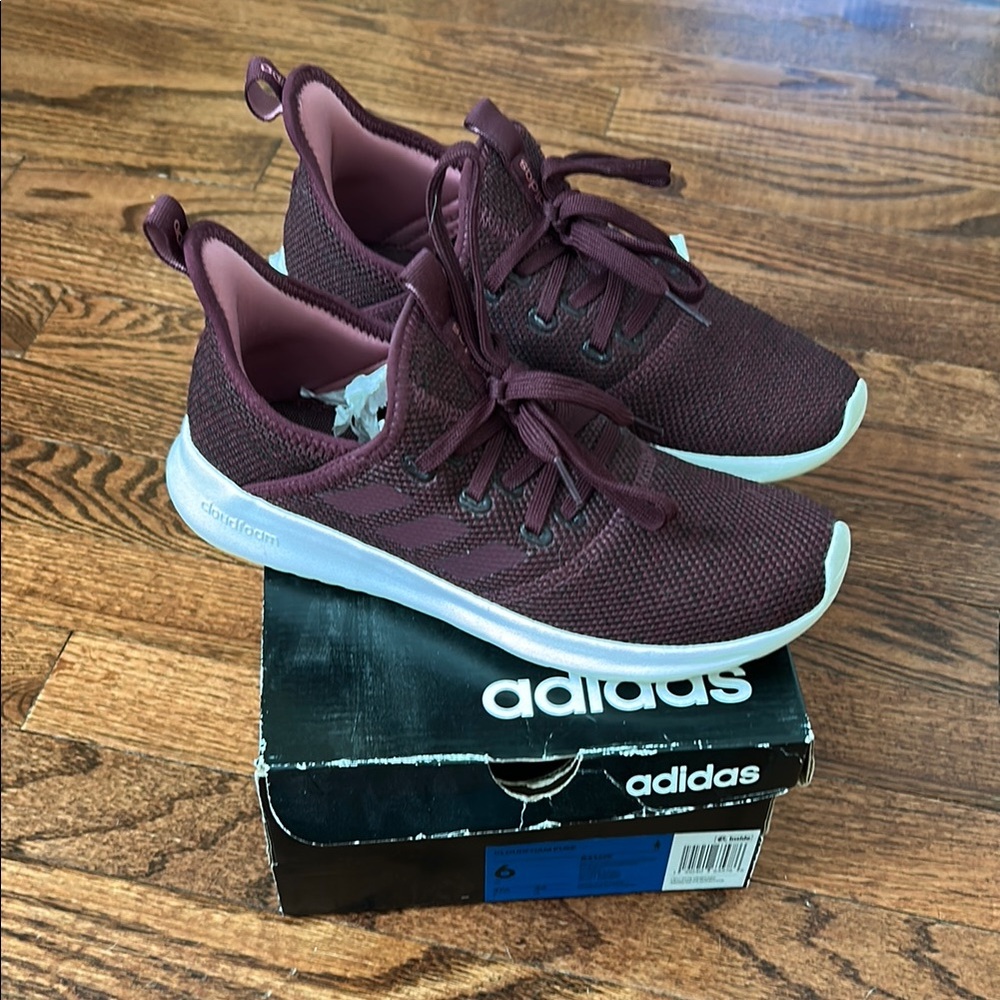 adidas Women's Sneakers in Burgundy and White